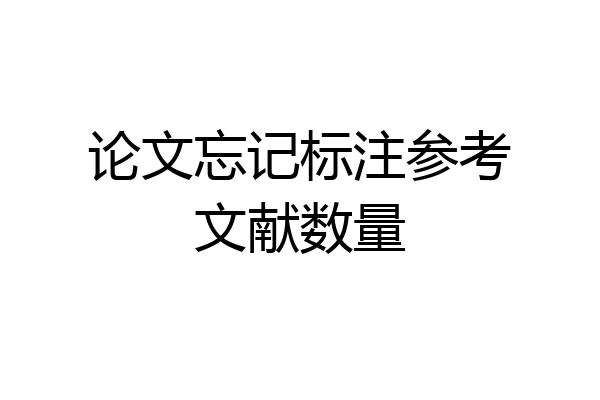 论文忘记标注参考文献数量