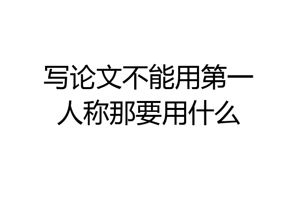 写论文不能用第一人称那要用什么