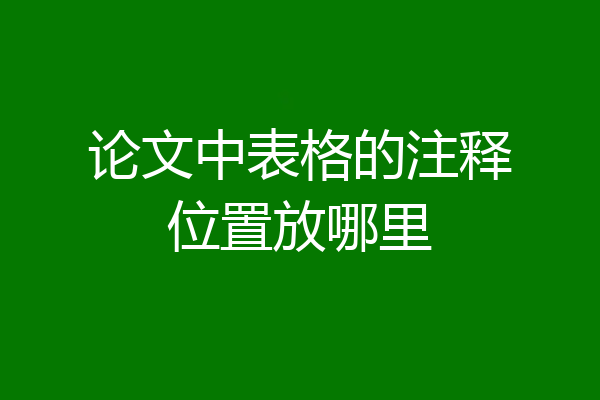 论文中表格的注释位置放哪里