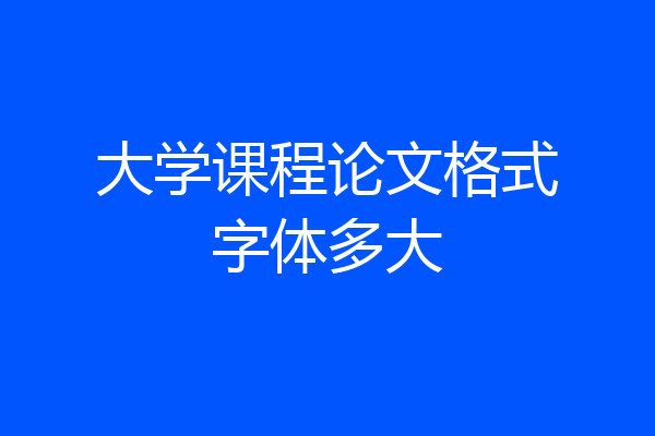 大学课程论文格式字体多大