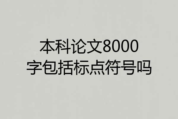本科论文8000字包括标点符号吗