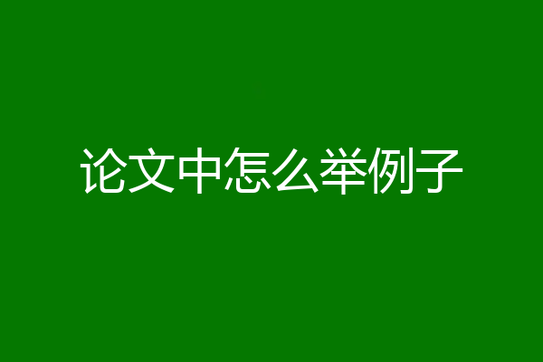 论文中怎么举例子