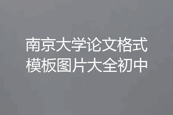 南京大学论文格式模板图片大全初中