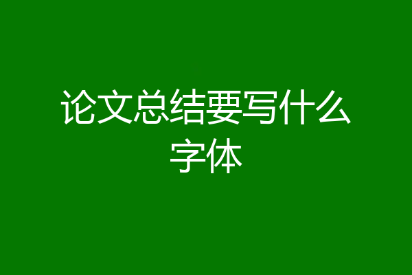 论文总结要写什么字体