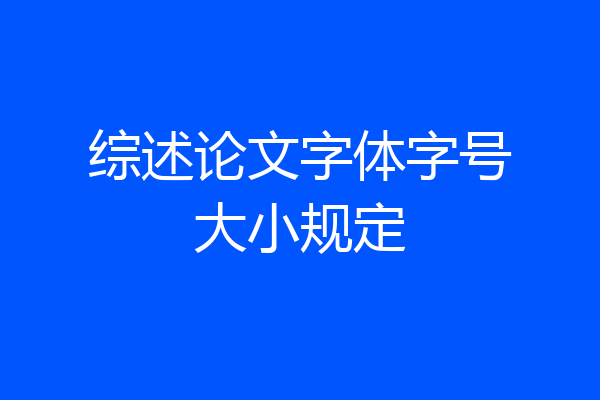 综述论文字体字号大小规定