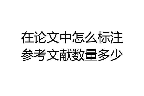 在论文中怎么标注参考文献数量多少
