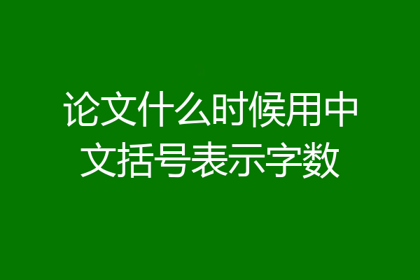 论文什么时候用中文括号表示字数