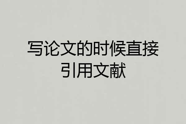 写论文的时候直接引用文献