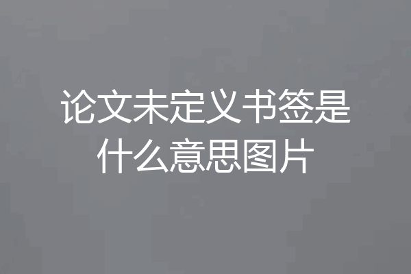 论文未定义书签是什么意思图片