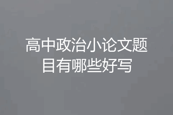 高中政治小论文题目有哪些好写