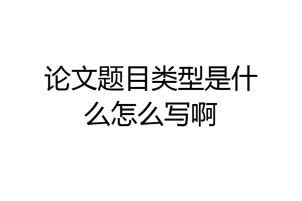 论文题目类型是什么怎么写啊