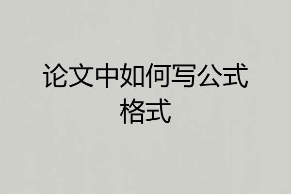 论文中如何写公式格式
