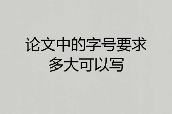 论文中的字号要求多大可以写
