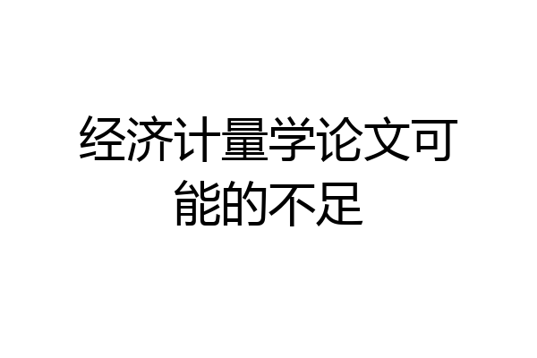 经济计量学论文可能的不足