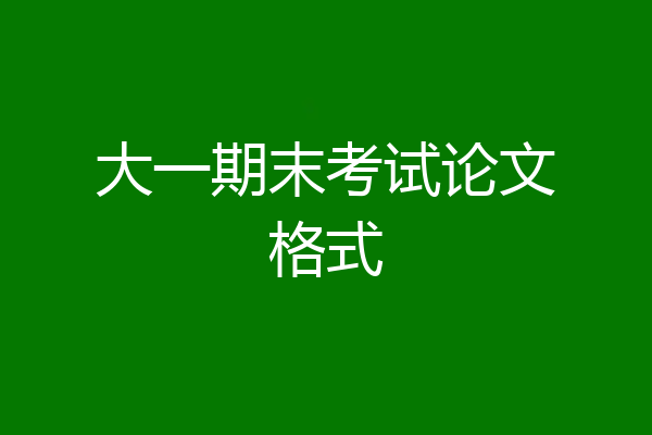大一期末考试论文格式