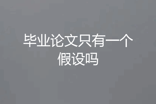 毕业论文只有一个假设吗