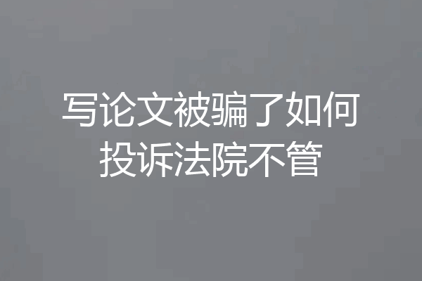 写论文被骗了如何投诉法院不管
