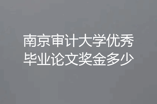 南京审计大学优秀毕业论文奖金多少