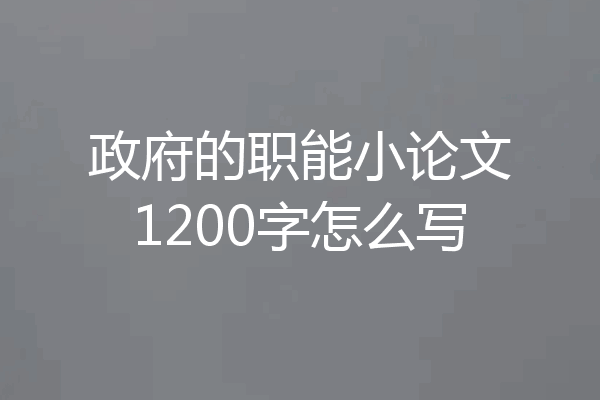 政府的职能小论文1200字怎么写