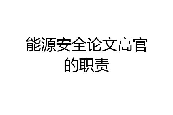 能源安全论文高官的职责