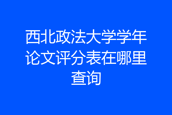 西北政法大学学年论文评分表在哪里查询