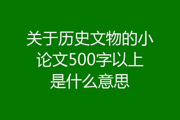 关于历史文物的小论文500字以上是什么意思