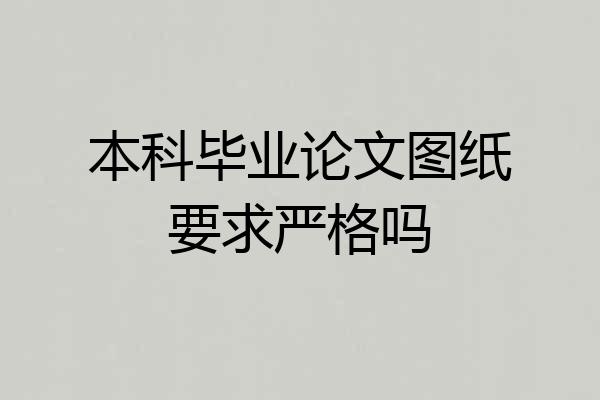 本科毕业论文图纸要求严格吗