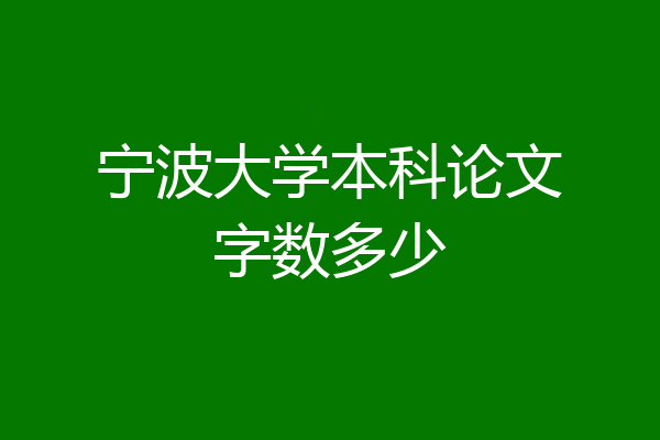 宁波大学本科论文字数多少