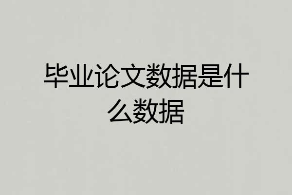 毕业论文数据是什么数据
