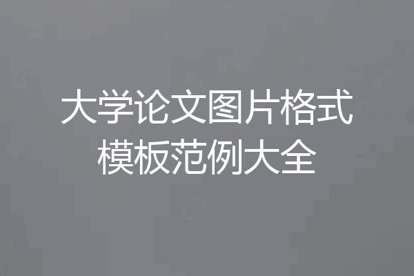 大学论文图片格式模板范例大全