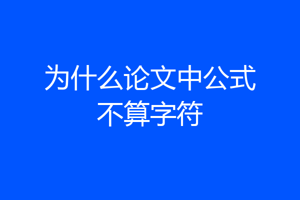 为什么论文中公式不算字符