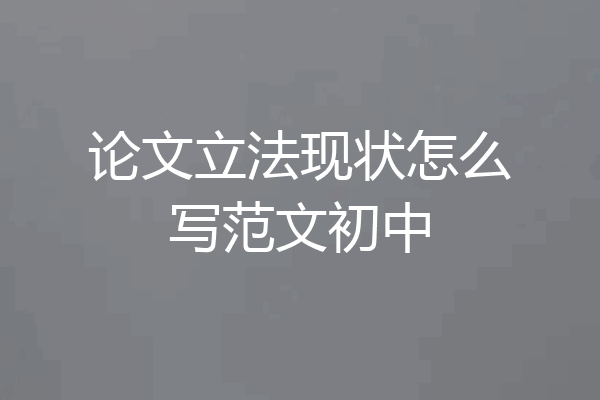 论文立法现状怎么写范文初中