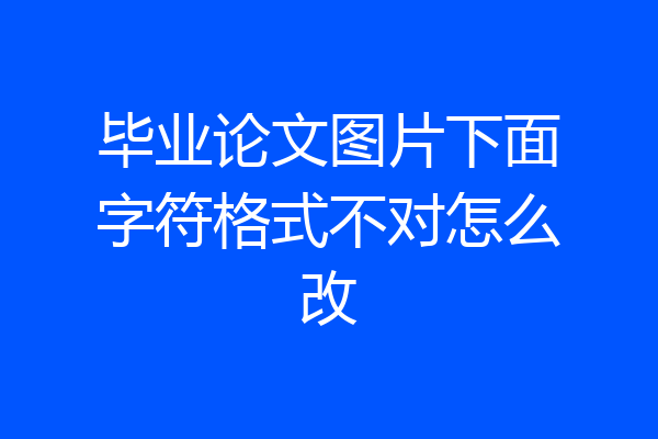 毕业论文图片下面字符格式不对怎么改