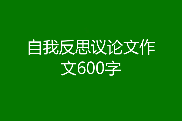 自我反思议论文作文600字