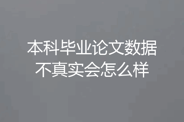 本科毕业论文数据不真实会怎么样