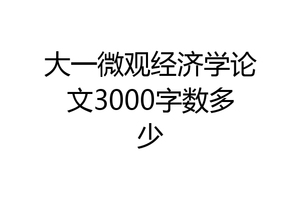 大一微观经济学论文3000字数多少