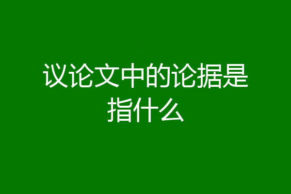 议论文中的论据是指什么