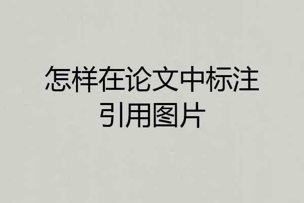 怎样在论文中标注引用图片