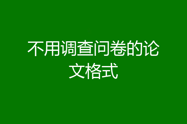 不用调查问卷的论文格式