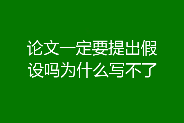 论文一定要提出假设吗为什么写不了
