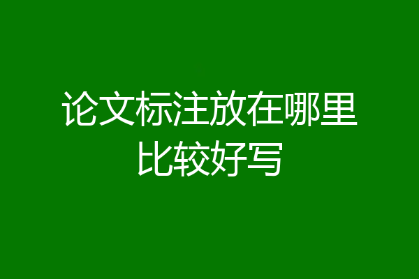 论文标注放在哪里比较好写