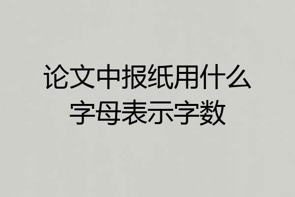 论文中报纸用什么字母表示字数