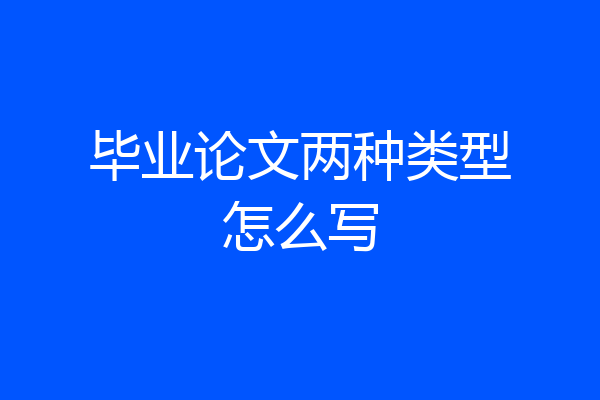 毕业论文两种类型怎么写