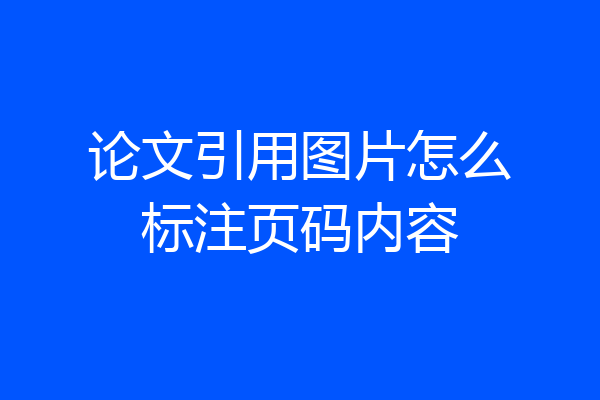 论文引用图片怎么标注页码内容