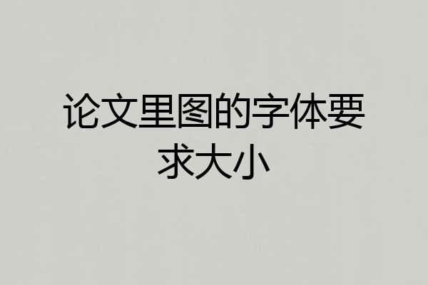 论文里图的字体要求大小