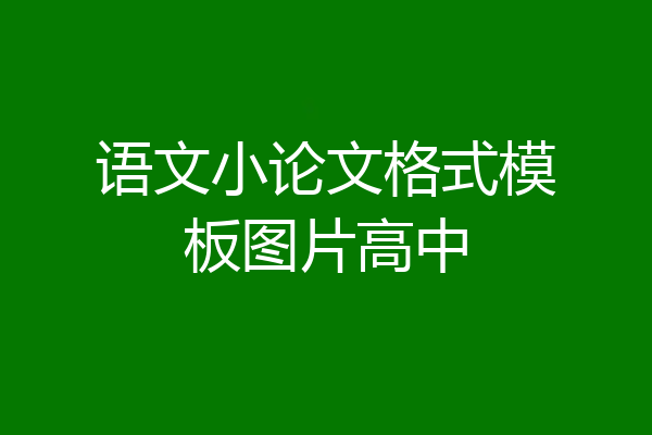 语文小论文格式模板图片高中