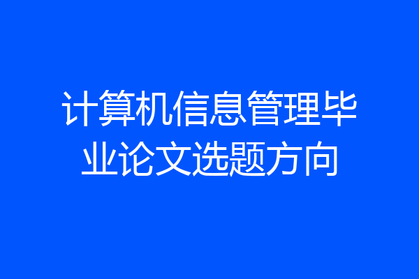 计算机信息管理毕业论文选题方向