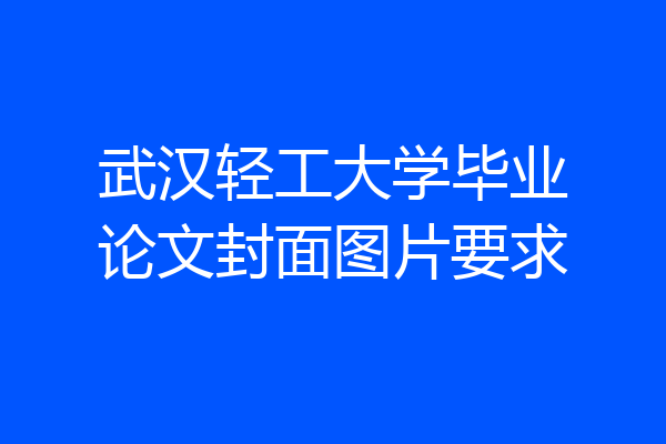 武汉轻工大学毕业论文封面图片要求