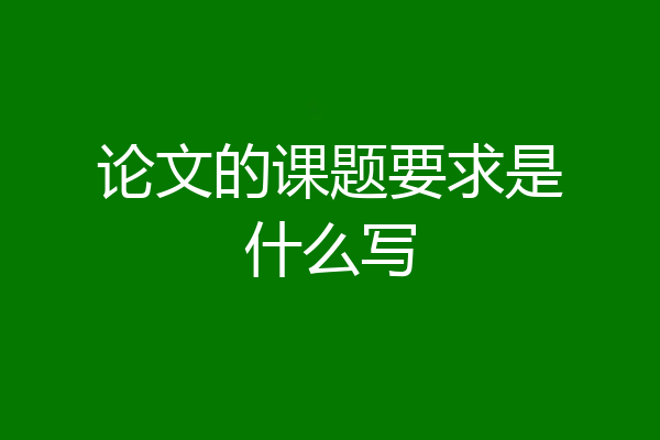 论文的课题要求是什么写