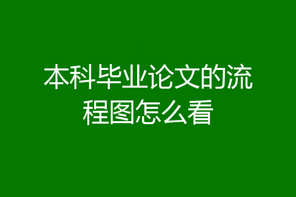 本科毕业论文的流程图怎么看